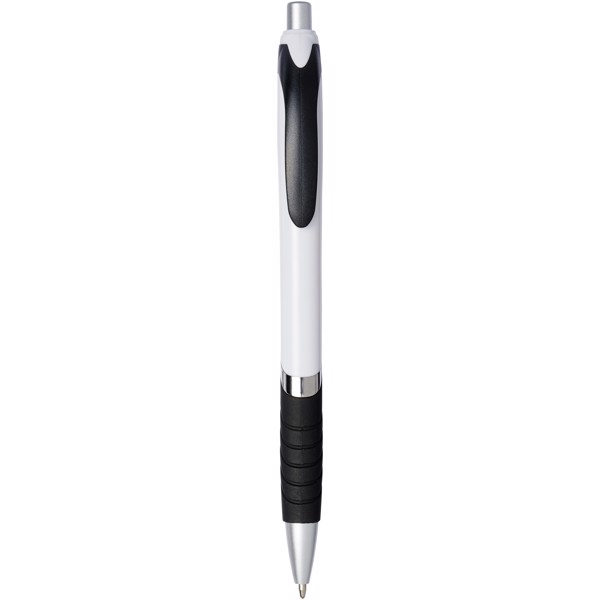 Turbo ballpoint pen with white barrel - White / Solid black
