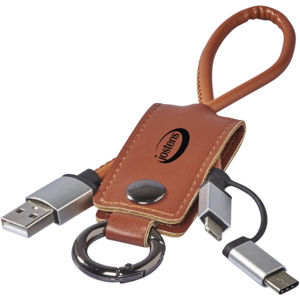 Posh 3-in-1 charging cable - Brown