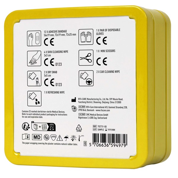 MyKit First Aid car tin kit - Yellow