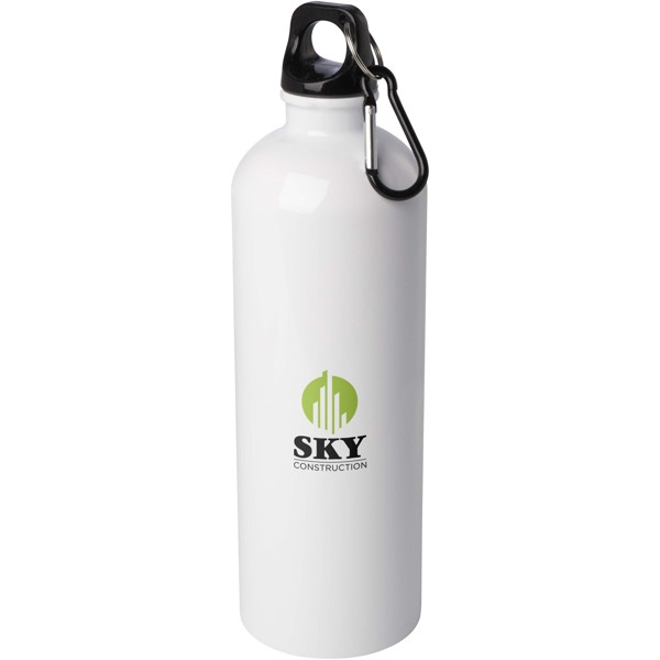 Oregon 750 ml RCS certified single wall stainless steel water bottle with carabiner - White