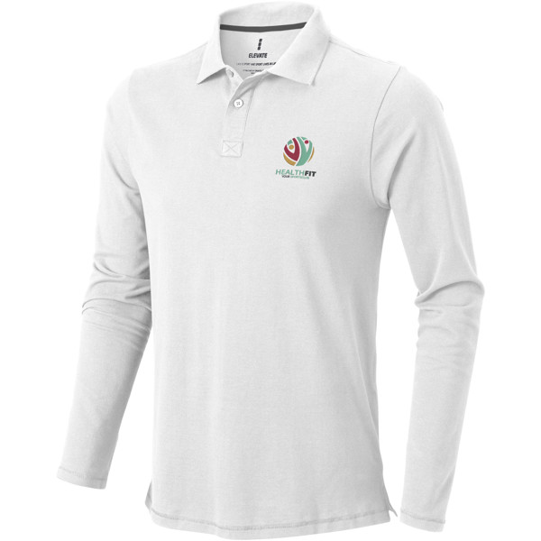 Polo de manga larga para hombre "Oakville" - Blanco / 3XL