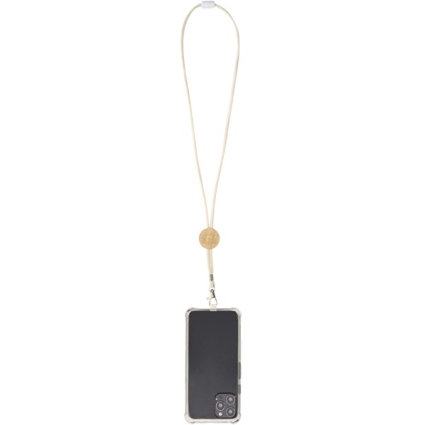 Adhab smartphone lanyard with bamboo details - White