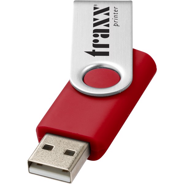 USB disk Rotate-basic, 1 GB - Červená s efektem námrazy / Stříbrný