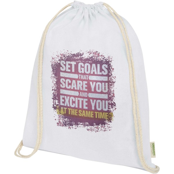Odisha 140 g/m² OCS organic drawstring bag 5L - White