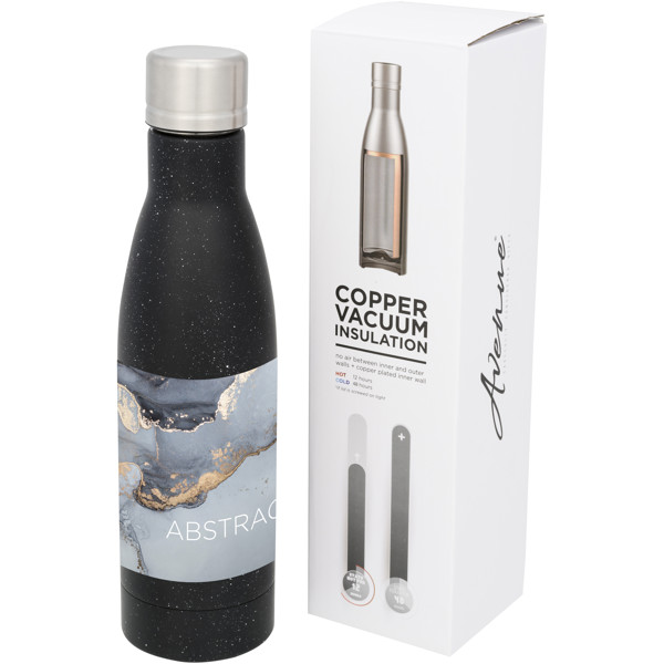 Vasa 500 ml speckled copper vacuum insulated bottle - Black