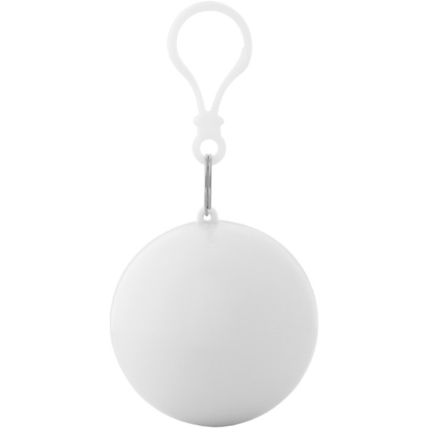 Xina rain poncho in storage ball with keychain - White