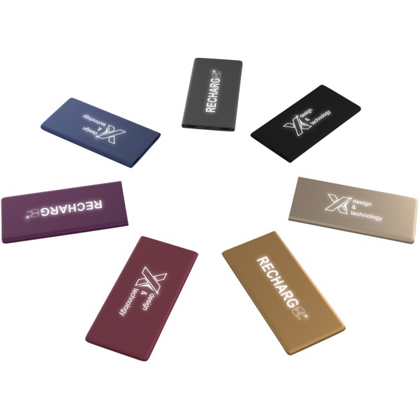 Svítící  powerbanka SCX.design P15  5000 mAh - Červená s efektem námrazy / Bílá