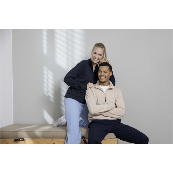 Tin unisex Aware™ recycled quarter zip sweater - Black / 2XS
