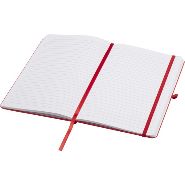 Teak A5 recycled hard cover notebook with lined pages - Red