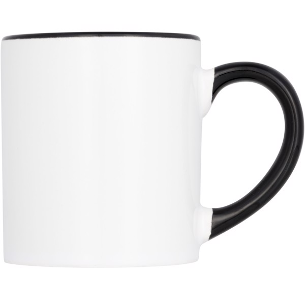 Mini taza para sublimación con asas e interior de color "Pixi" - Negro intenso
