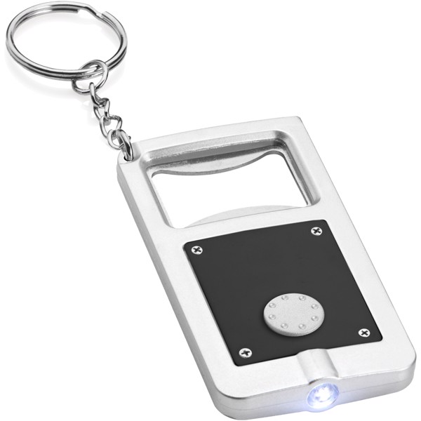 Orcus LED keychain light and bottle opener