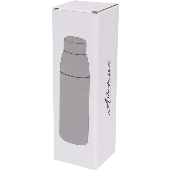 Kai 540 ml glass sport bottle with wood lid - White