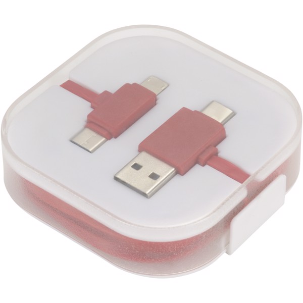 Cable de carga con estuche "Colour Pop" - Rojo