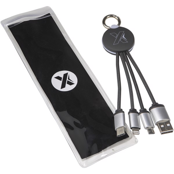 Světelný kabel s kroužkem SCX.design C16 - Černá / Červená s efektem námrazy