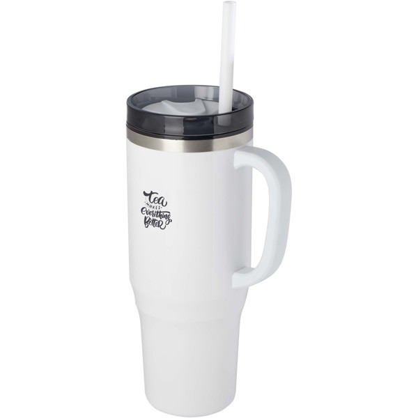 Melbourne 1200 ml RCS certified insulated tumbler with straw - White