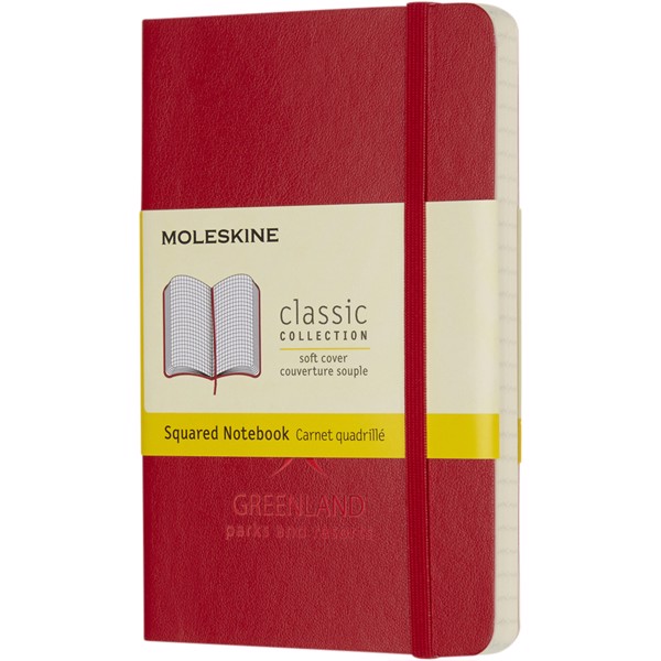 Classic PK soft cover notebook - squared - Scarlet red