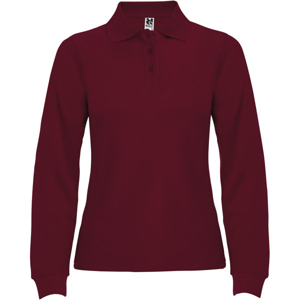 Estrella long sleeve women's polo - Garnet / S