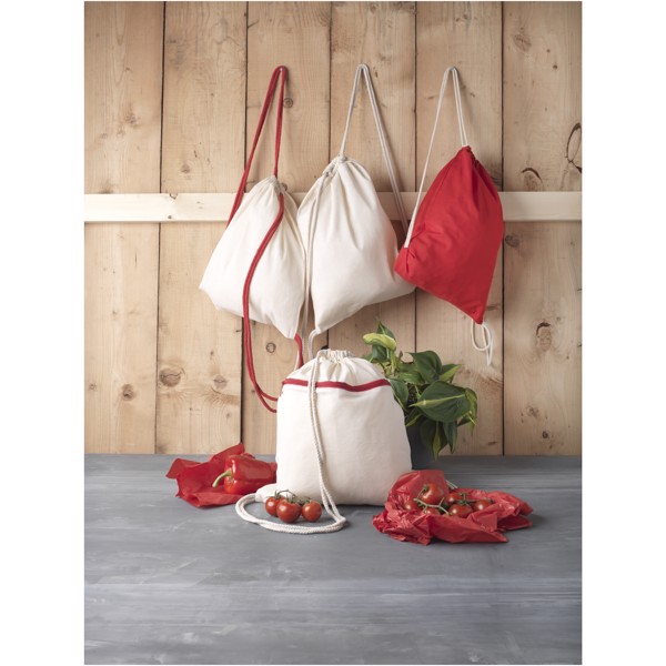 Oregon 140 g/m² cotton drawstring bag 5L - White