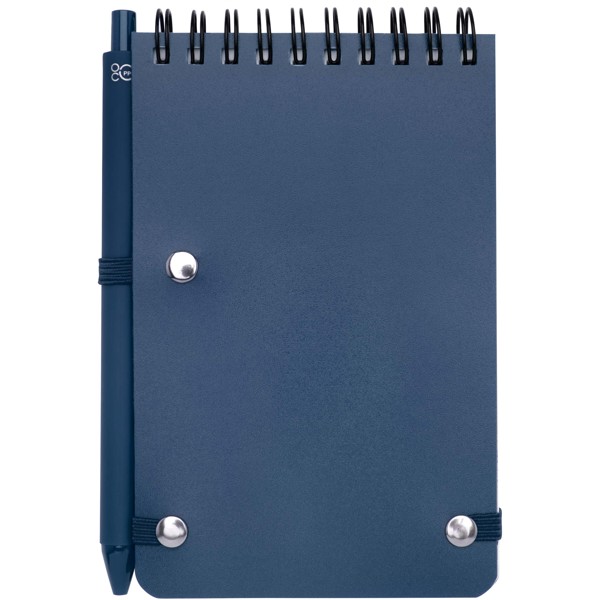 Thalaasa A6 hard cover ocean-bound notebook with ballpoint pen (black ink) - Ocean Blue