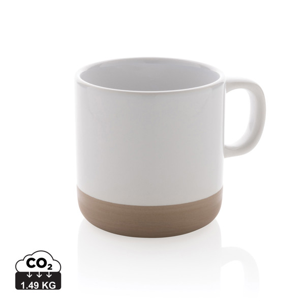 Glazed ceramic mug 360ml - White