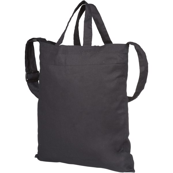 Bolsa Tote de algodón 100 g/m² con asa corta y colgador "Verona" - Negro intenso