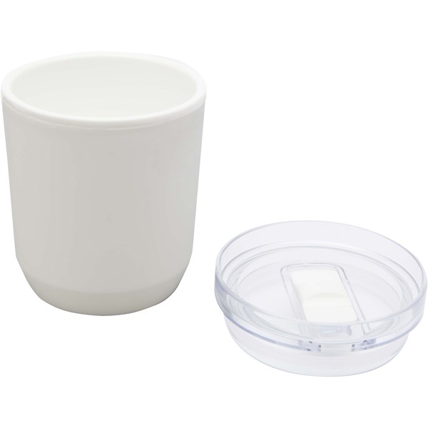 Hudson 180 ml recycled plastic double-wall tumbler - White