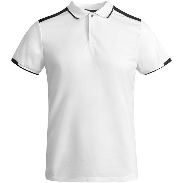 Tamil short sleeve kids sports polo - White / Black / 16