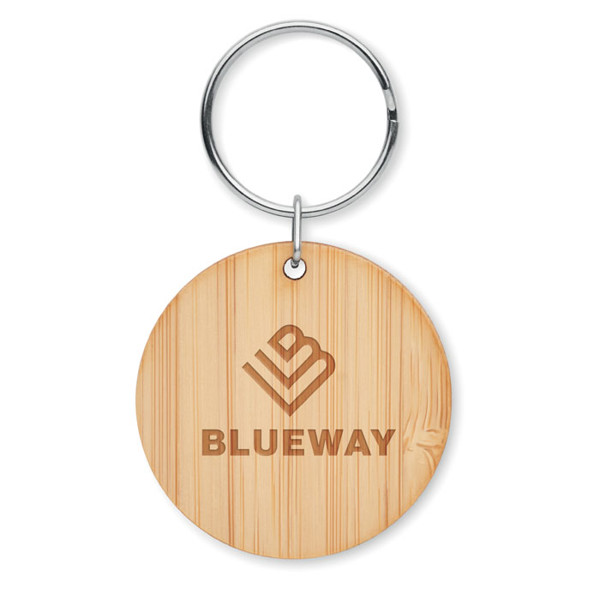 Round bamboo key ring Roundboo