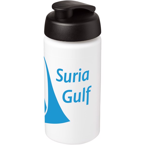 Baseline® Plus grip 500 ml flip lid sport bottle - White / Black