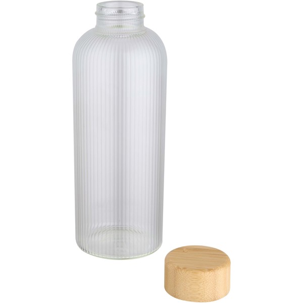 Mirage 650 ml single-walled borosilicate glass bottle with bamboo lid
