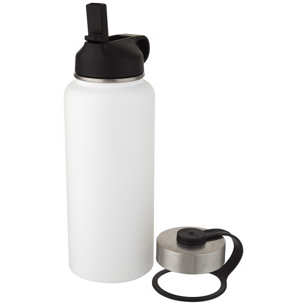 Supra 1 L copper vacuum insulated sport bottle with 2 lids - White