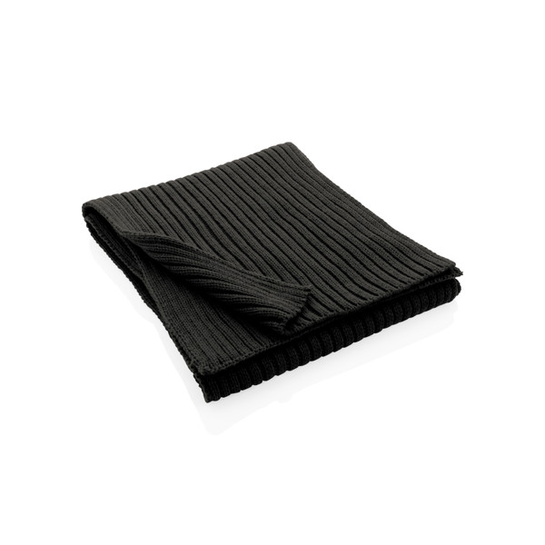 Impact AWARE™ Polylana® knitted scarf 180 x 25cm - Black