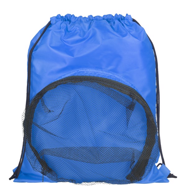 Goal drawstring backpack with football compartment
