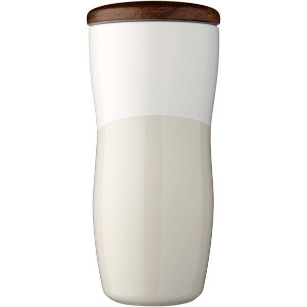 Vaso de cerámica de 370 ml de doble pared "Reno" - Blanco