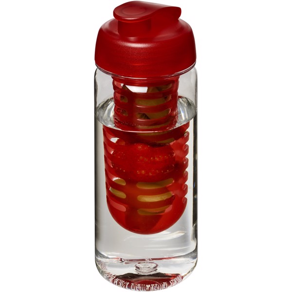 Láhev s infuzérem avyklápěcím víčkem Octave Tritan™ 600 ml - Průhledná / Červená s efektem námrazy