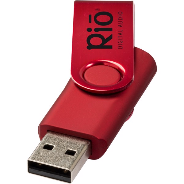 USB disk Rotate-metallic, 2 GB - Červená s efektem námrazy