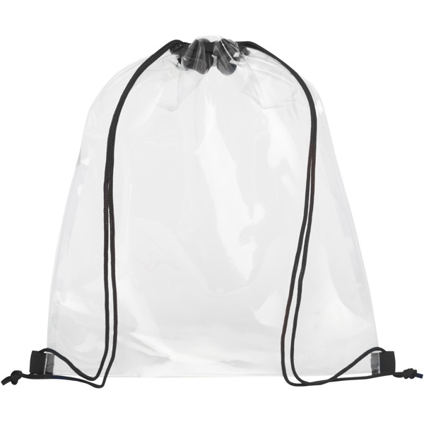 Lancaster transparent drawstring bag 5L - Solid Black / Transparent Clear