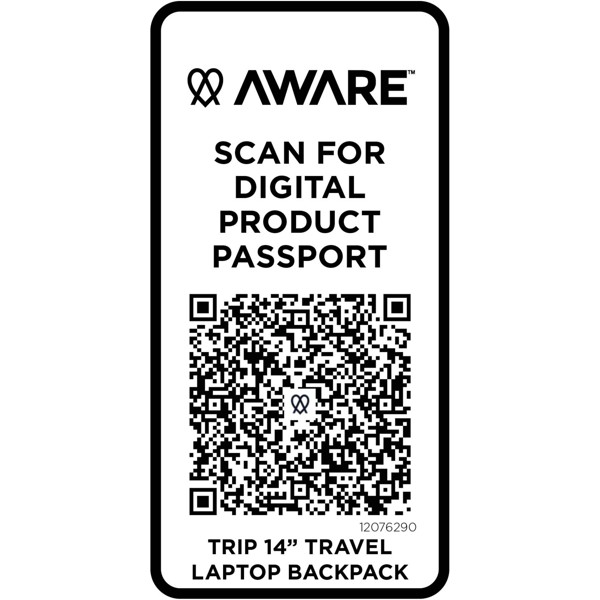 Trip 14” Aware™ recycled travel laptop backpack 9L - Black