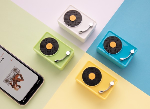 Mini Vintage 3W wireless speaker - White / Black