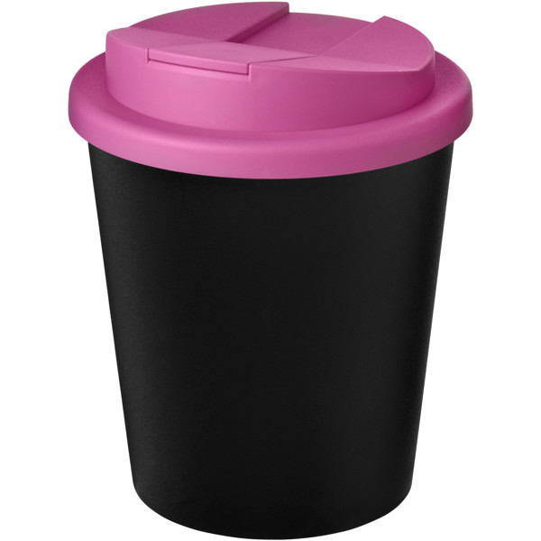 Americano® Espresso Eco 250 ml recycled tumbler with spill-proof lid - Black / Magenta