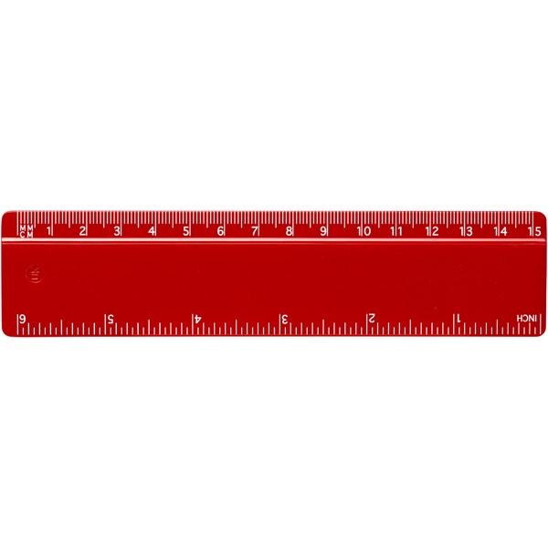 Plastové pravítko 15 cm Renzo - Červená s efektem námrazy
