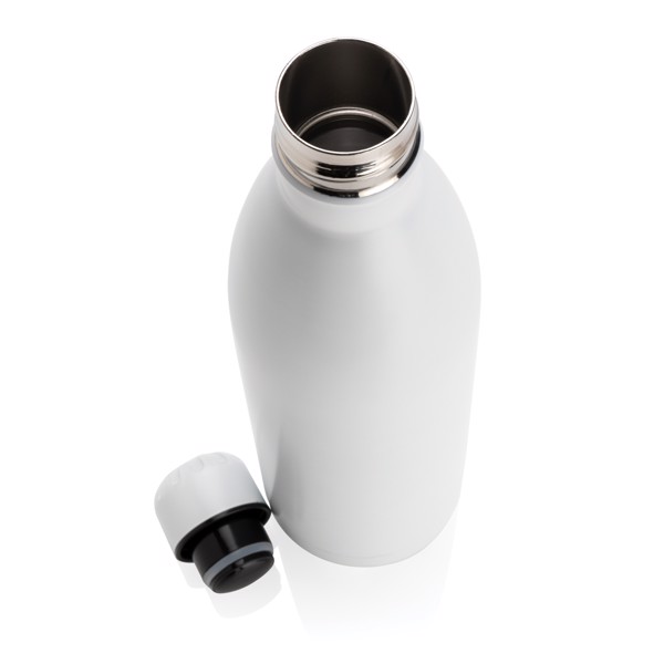 Solid colour vacuum stainless steel bottle 1L - White