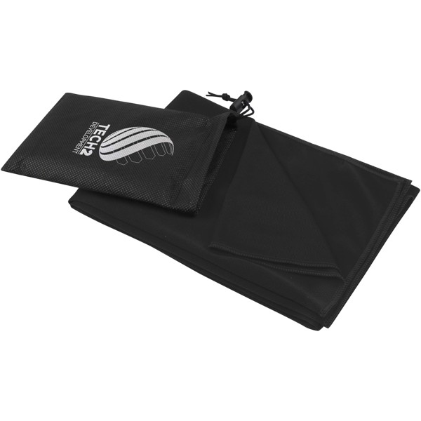 Lucas RPET sport towel 50x100 cm - Black