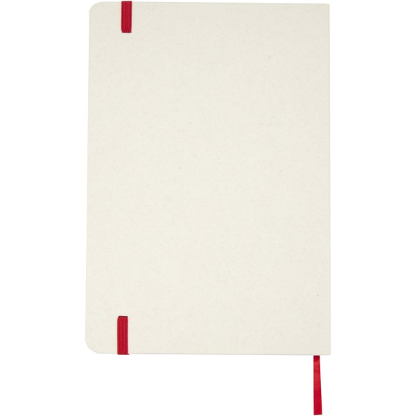 Bass A5 recycled hard cover notebook with lined pages - Red