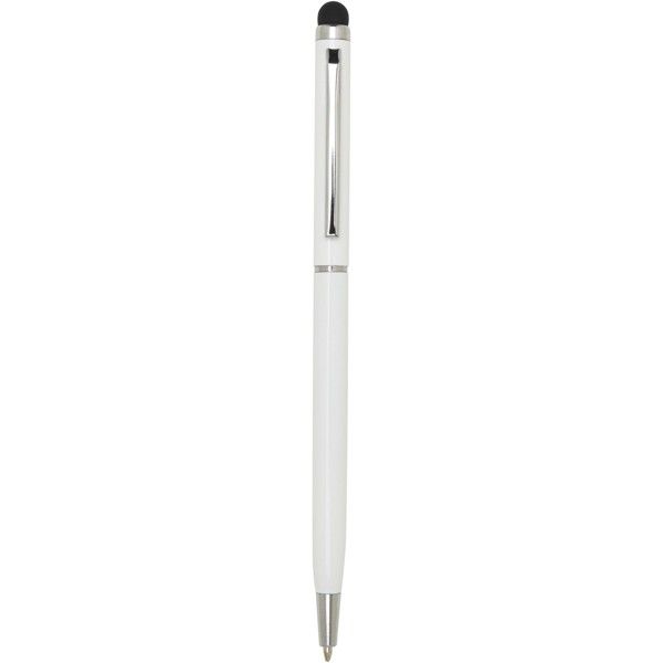 Ore aluminium ballpoint pen with stylus (blue ink) - White