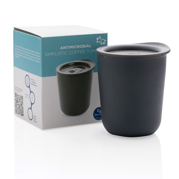 Simplistic antimicrobial coffee tumbler - Grey