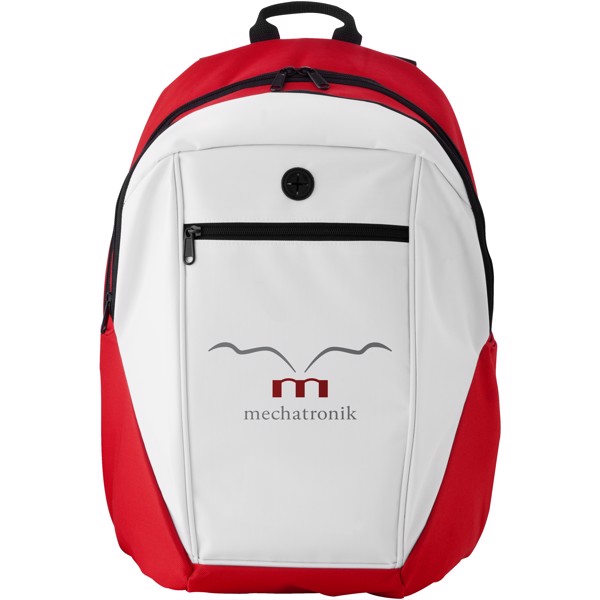 Ozark headphone port backpack - Red / White / Solid black