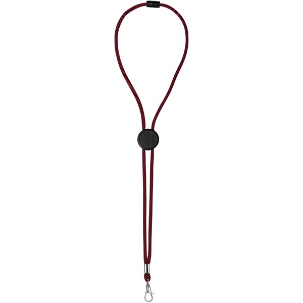 Hagen dual-tone lanyard with adjustable disc - Red / Solid black