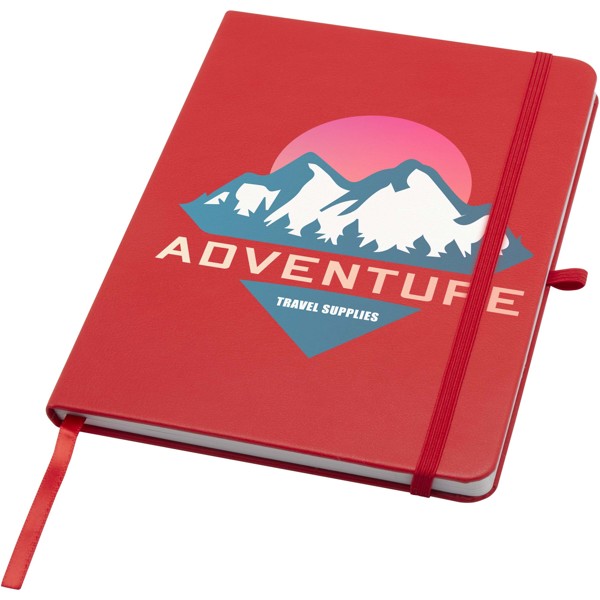 Teak A5 recycled hard cover notebook with lined pages - Red