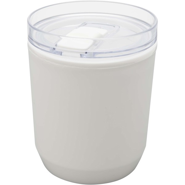 Hudson 180 ml recycled plastic double-wall tumbler - White